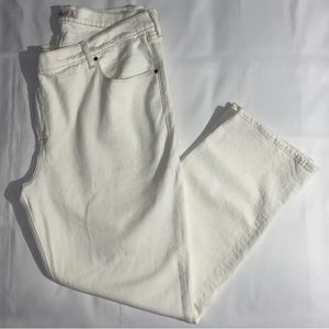 Abercrombie & Fitch ‘90s Straight Ultra High Rise White Cross Over Front Jeans